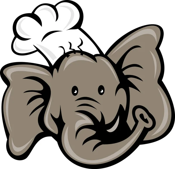 Chef de dibujos animados cocinero panadero elefante — Foto de Stock