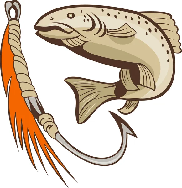 Fish and fishing hook lure bait — Stock Photo, Image