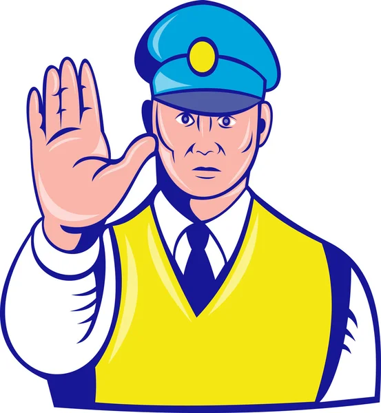 Oficial de policía sosteniendo la mano — Foto de Stock
