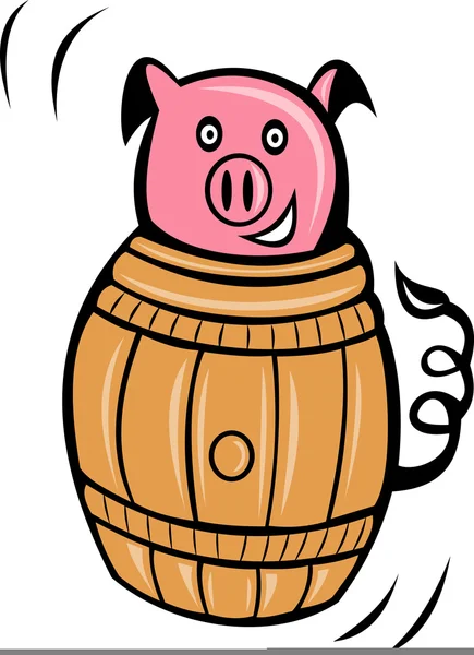 Pig pork stuck in barrel — Stock Photo, Image