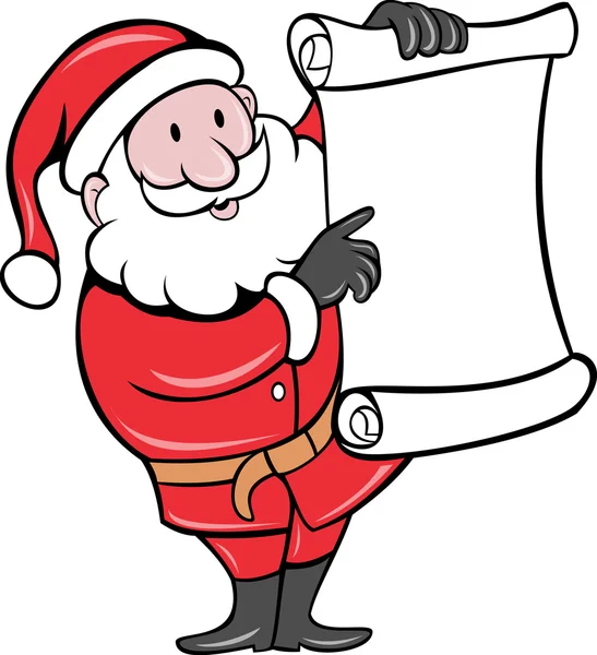 Papai Noel segurando rolagem lista — Fotografia de Stock