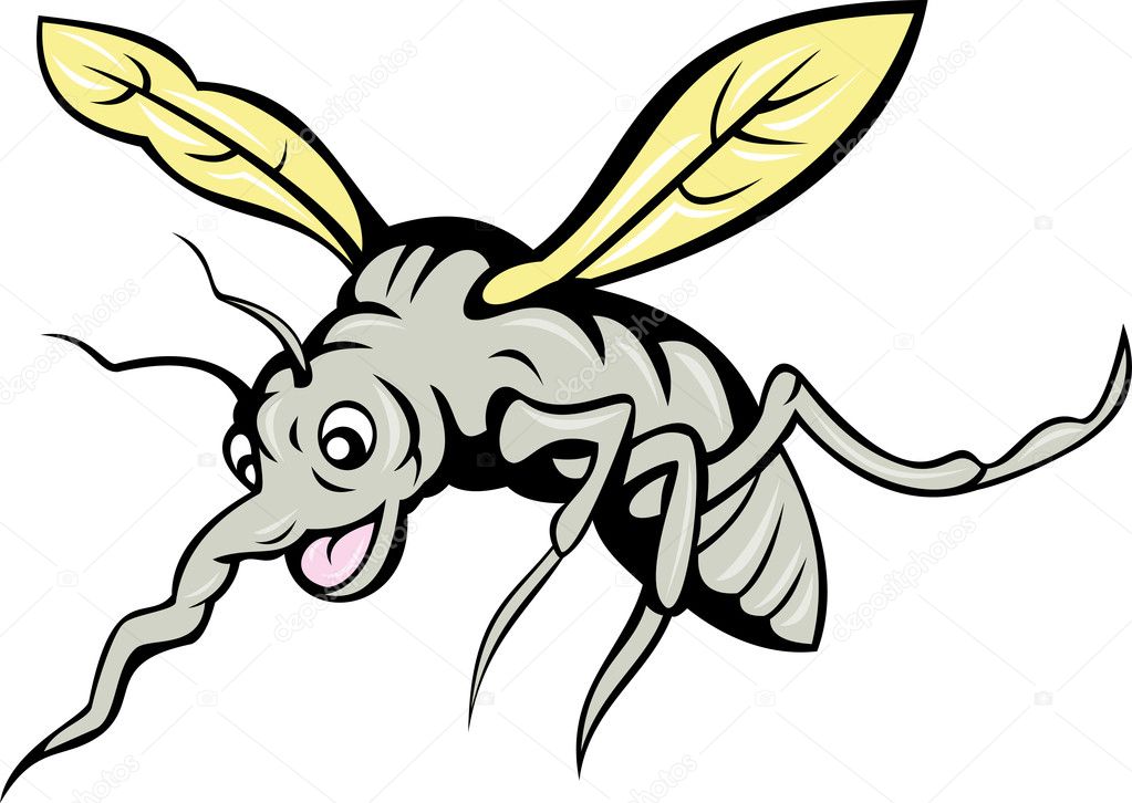 Cartoon mosquito flying — Stock Photo © patrimonio #7932981