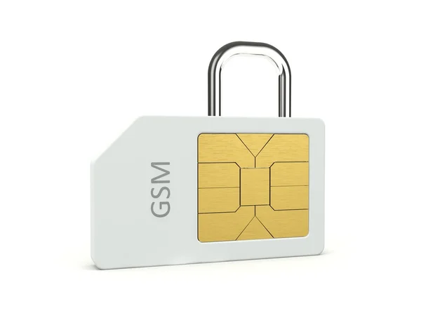 stock image Sim cart with padlock