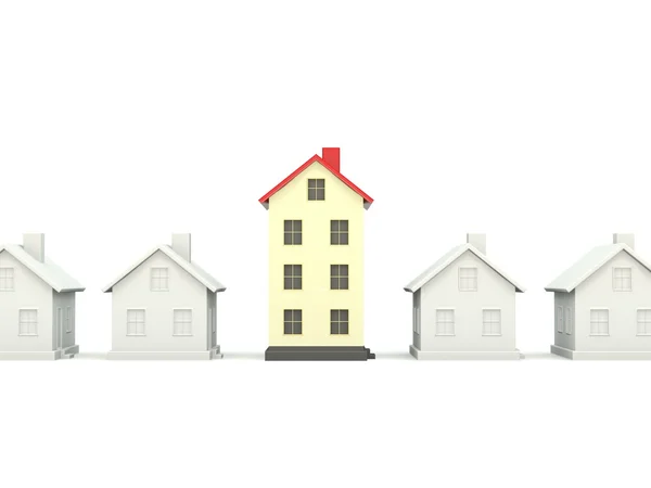 Casas isoladas em branco — Fotografia de Stock