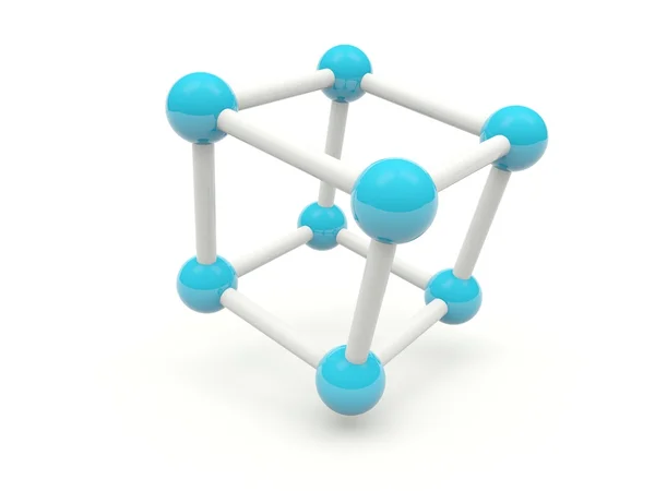 Estrutura da molécula do cubo isolada no branco — Fotografia de Stock