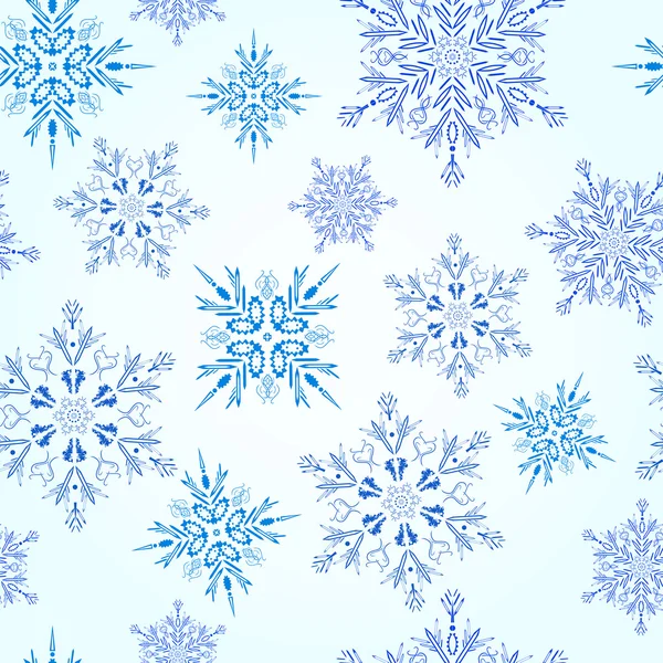 Dikişsiz snowflakes desen — Stok Vektör