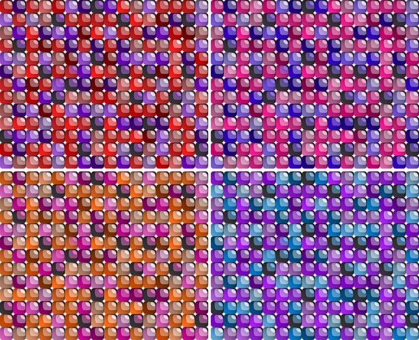 抽象的なパターンの正方形のブロックの設定 — ストックベクタ