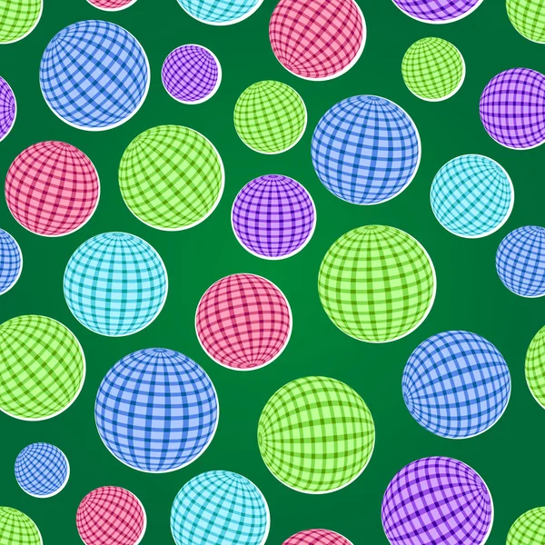 縞模様のボールとのシームレスなパターン — ストックベクタ
