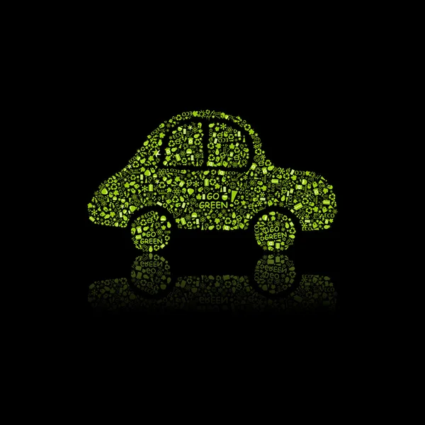 Stock vector Green Car Icon. Pollution Concept.