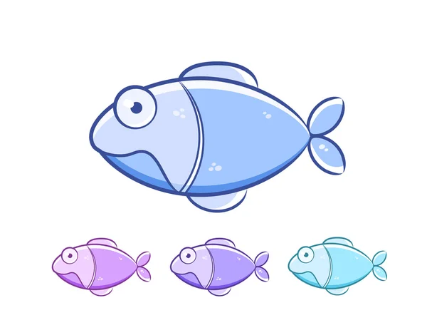 Kreslená ryba sada — Stockový vektor