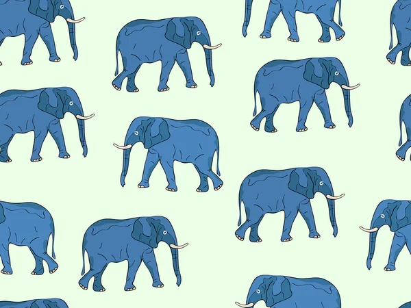 stock vector Seamless Pattern with Realistic Elephans