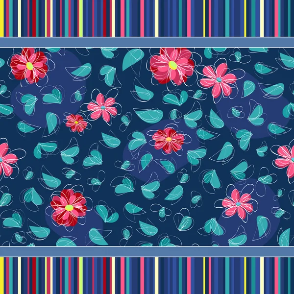 Roze groen floral naadloze patroon achtergrond — Stockvector
