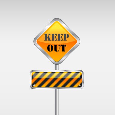 Keep out caution sign. clipart