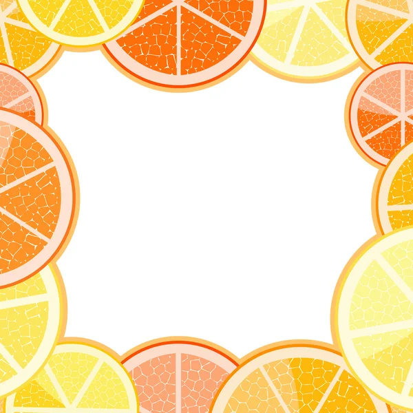 オレンジ グレープ フルーツのフレーム — ストックベクタ