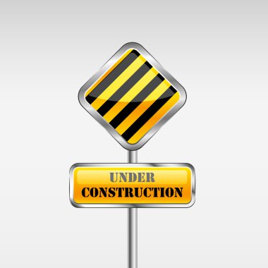 Under Construction Yellow Sign clipart