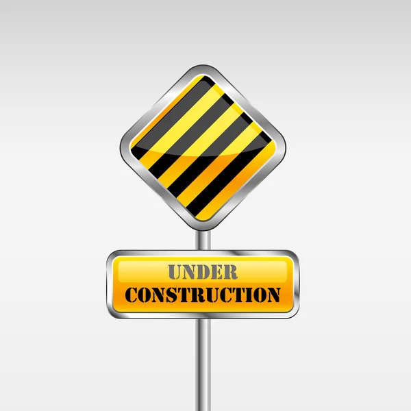 En construction signe jaune — Image vectorielle