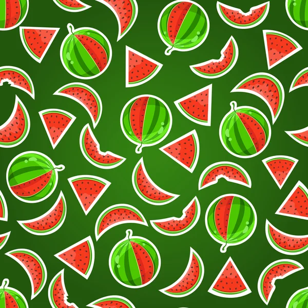 Wassermelone nahtloses Muster — Stockvektor
