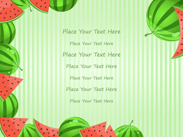 Gratulationskort med vattenmelon dekoration — Stockový vektor