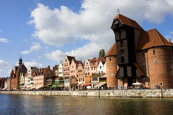 Gdansk oude stad waterkant — Stockfoto