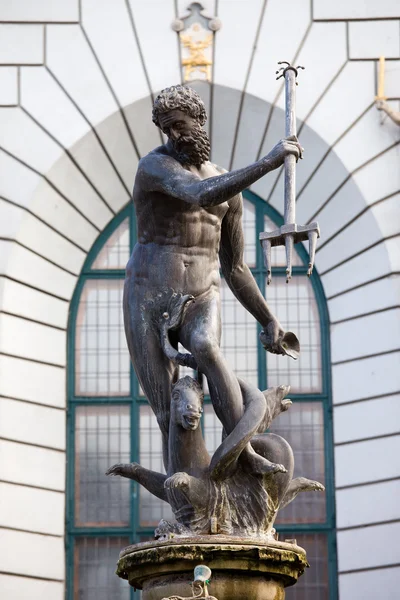 Neptune standbeeld in gdansk — Stockfoto
