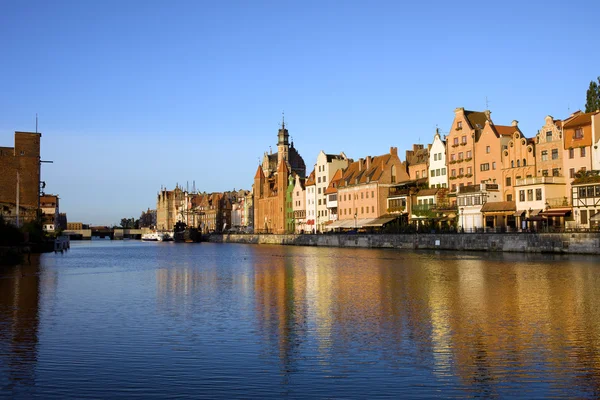 stock image Gdansk Old Town and Motlawa River