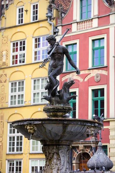 Neptune fonte em gdansk — Fotografia de Stock