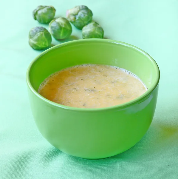 Soup-puree from the Brussels cabbage and pumpkin — Stock Photo, Image