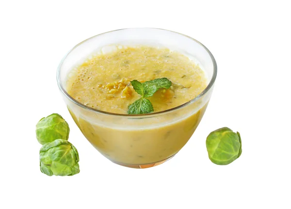 Суп пюре из брюссельской капусты и тыквы — стоковое фото