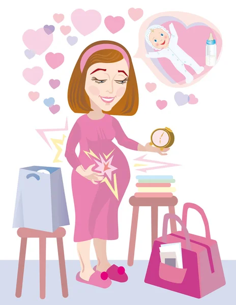 The pregnant going to the hospital — Stock Vector