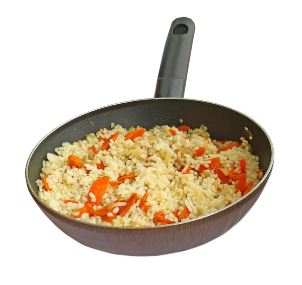 Rice with a bow and carrot — Stock Photo, Image