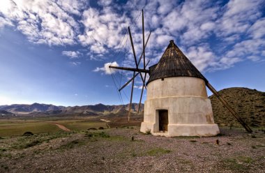Old Windmill in Las Negras Cabo de Gata natural Park Almeria And clipart