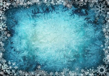 Frame from snowflakes with space for text clipart