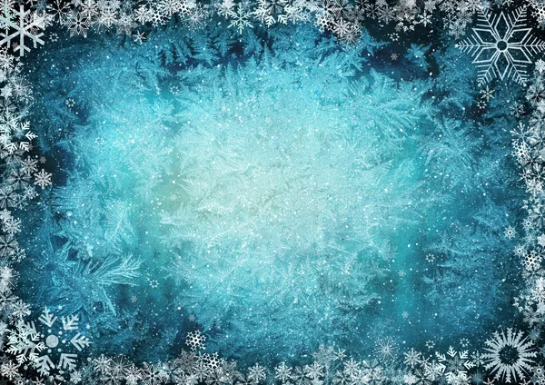 Rama od śniegu z miejsca na tekst — Zdjęcie stockowe