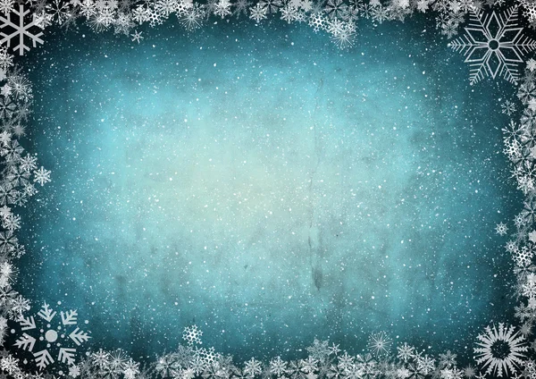 Frame van sneeuwvlokken met ruimte voor tekst — Stockfoto