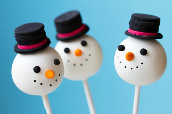 Snowman cake pops — Stock Photo, Image