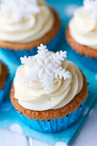 Kar tanesi cupcakes — Stok fotoğraf