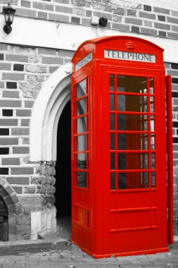 Red telephone booth clipart