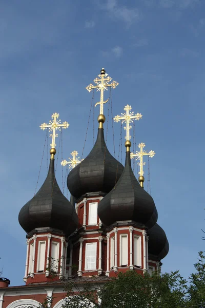 Schwarze Kuppeln der Kirche — Stockfoto