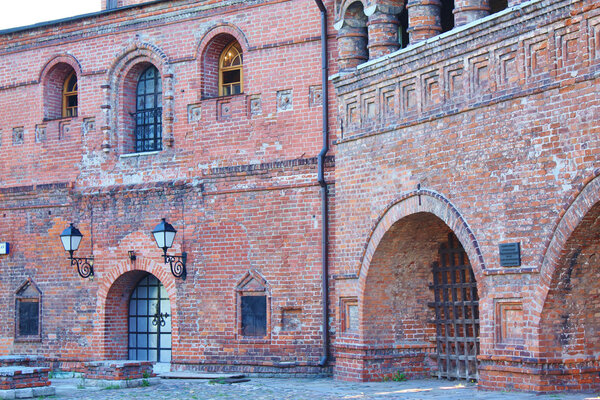 View of courtyard of Krutitsy Monastery in Moscow. Built in 1693-1694