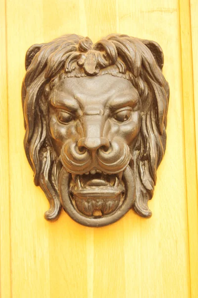 Lion? s hlavou z kovu — Stock fotografie