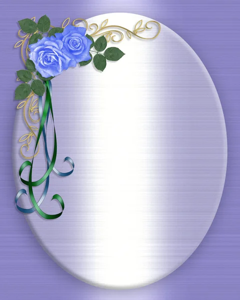 Приглашение на свадьбу голубых роз — стоковое фото