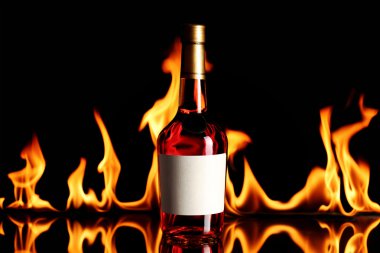 Wine brandy on fire clipart