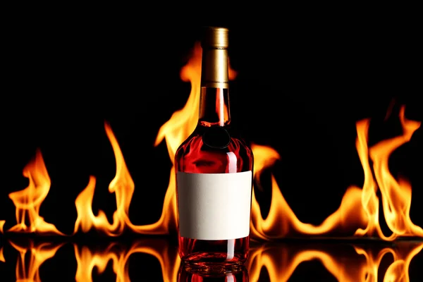 Vin brandy i brand — Stockfoto