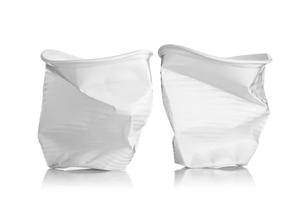 Две пластмассовые чашки — стоковое фото