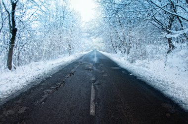 Winter road clipart