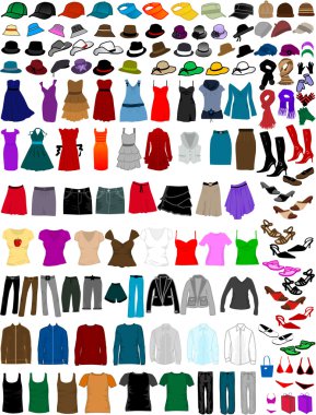 Big collection of clothes and accessories