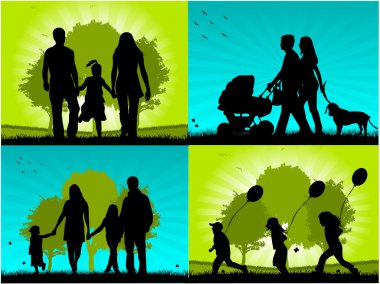 Family - four images clipart