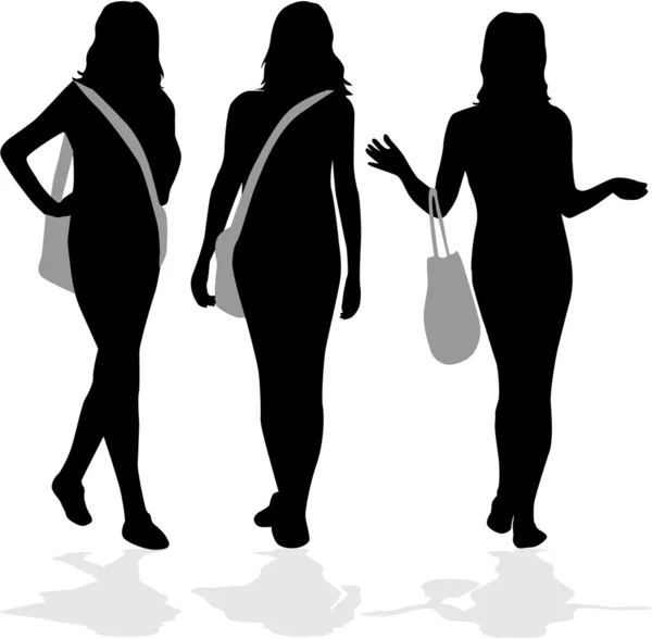Chicas de compras — Vector de stock