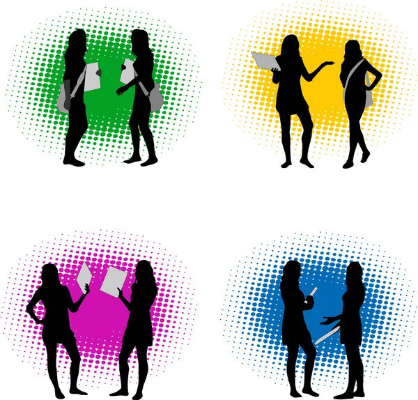 stock vector Vector silhouette girls