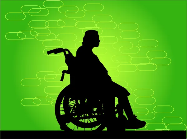 坐在轮椅上的残疾人士 — 图库矢量图片